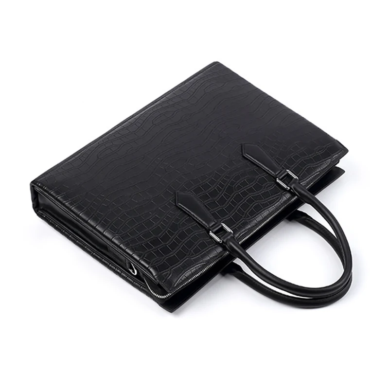 Executive Briefcase Top Layer Cowhide Genuine Leather Men's Messenger Business Shoulder Handbag Portfolio Laptop Suitcase Bag
