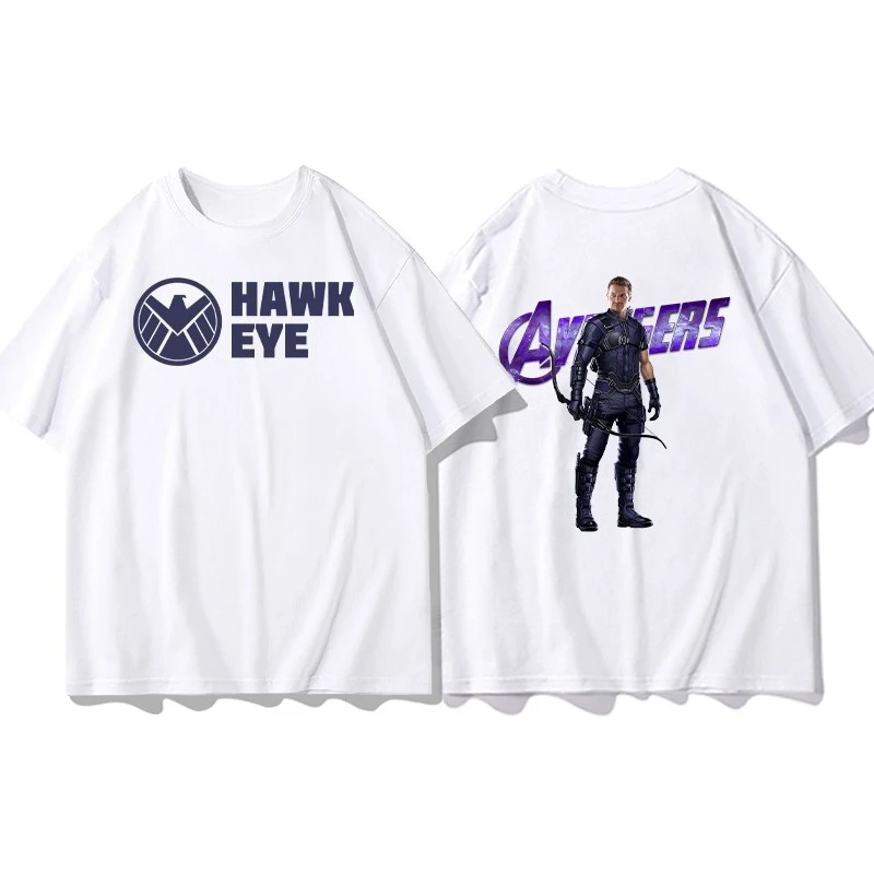 Avengers United Short-sleeved T-shirt, Hawkeye men's summer cotton short-sleeved clothing, sporty, casual and fashionable