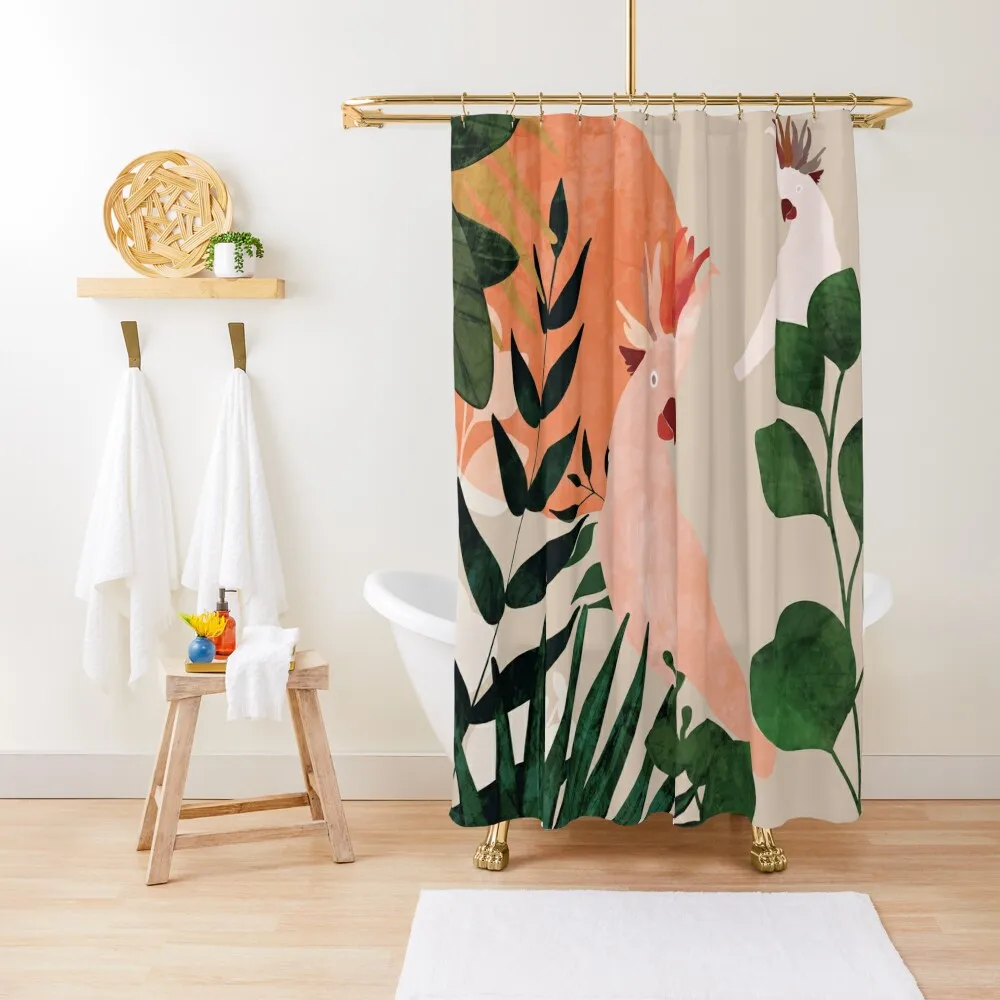 Cockatoo jungle modern Shower Curtain Bathroom And Shower Curtain Bathroom And Shower Curtains