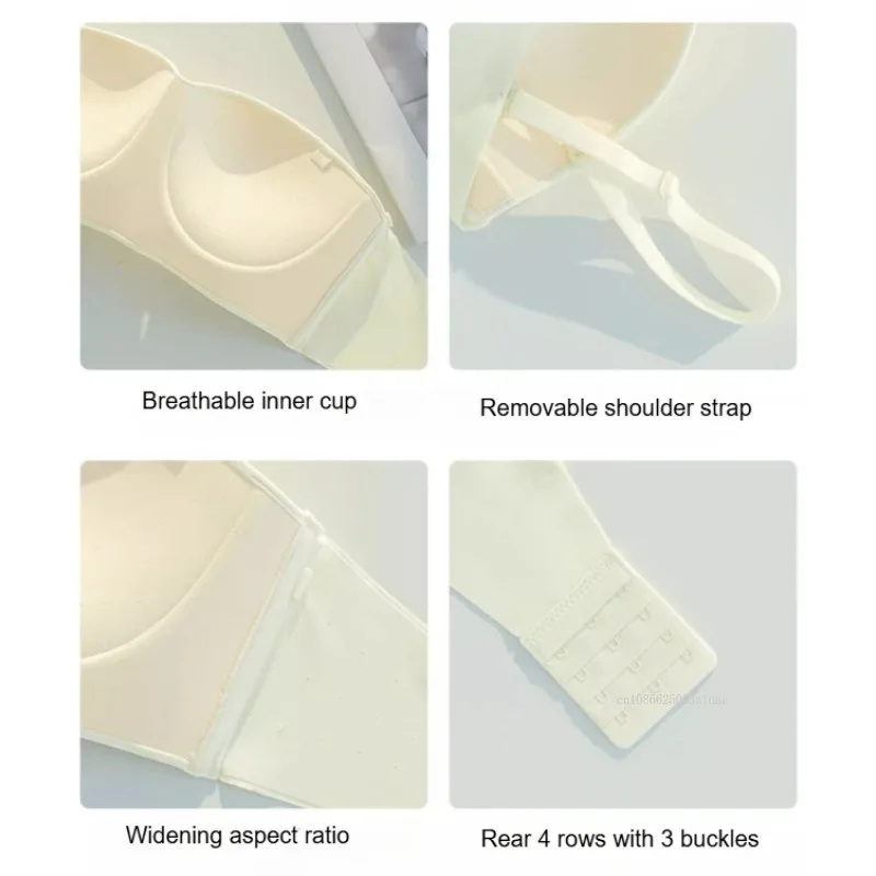 Reggiseni senza cuciture con fibbia anteriore senza spalline per donna Reggiseno push up imbottito invisibile senza ferretto Comfort Lingerie sexy Нижнее Белье