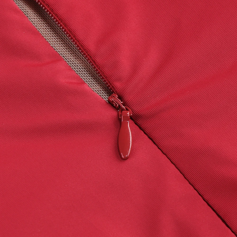 فستان ضيق مثير برقبة عالية مزين بالزهور الحمراء مع تفاصيل مطوية - فستان سهرة بدون أكمام |   ملابس الحفلات الأنيقة