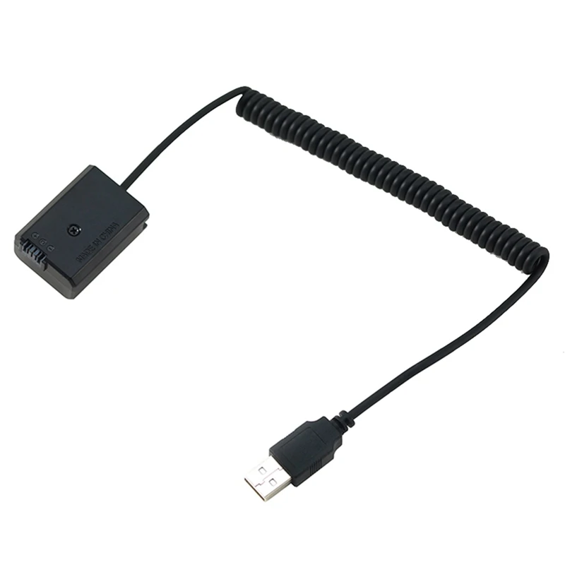 NP-FW50 Dummy Battery Spring USB Charging Cable for A7 A7R A7S A7M A7II A7S2 A7M2 A7R2 A6500 A6300 DC Coupler-A69M