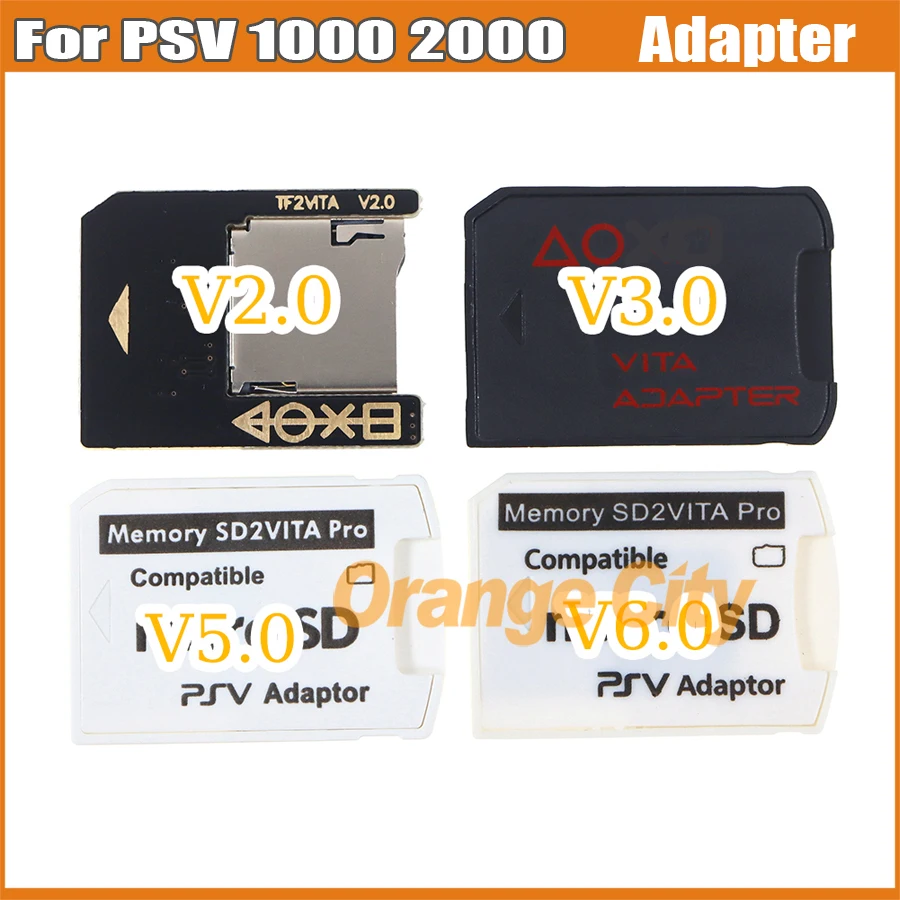 20PCS For PSV1000 PSV2000 Adapter 2.0 3.0 5.0 6.0 Micro SD Memory Card Converter Slot For PS Vita PSV 1000 2000 Game Accessories