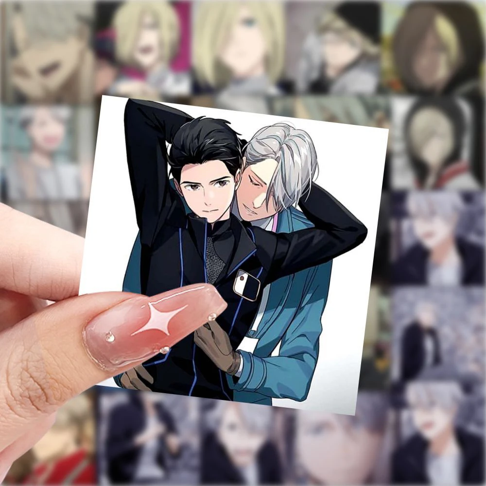 10/30/59 Uds Yuri On Ice pegatinas de Anime Yuri Katsuki Victor Nikiforov pegatina de dibujos animados portátil Scrapbooking Yuri Plisetsky calcomanía