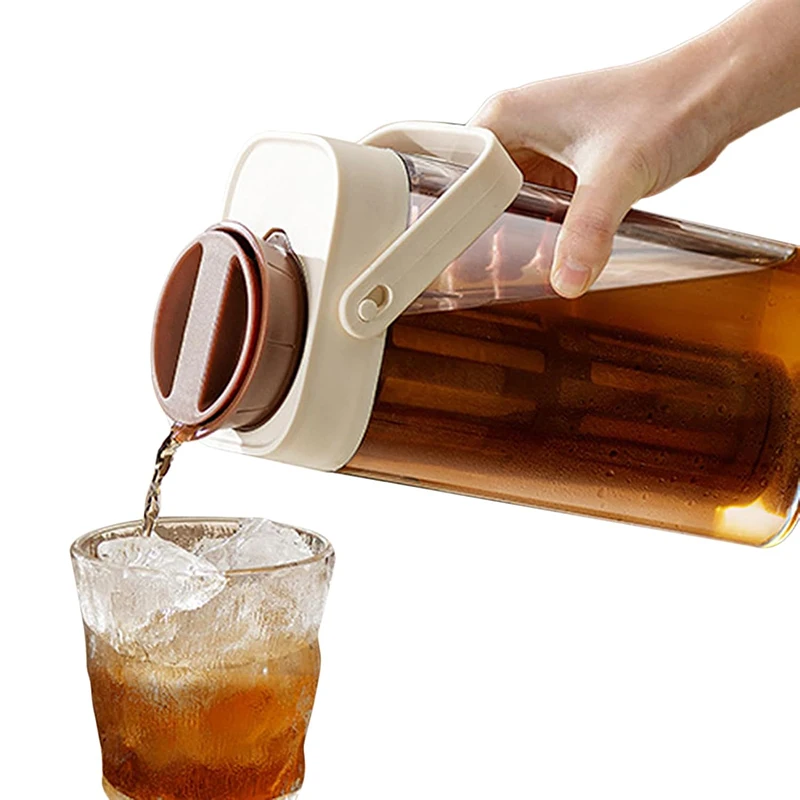 

NEW 1L Cold Brew Coffee Maker Handheld Handle ABS Coffee Cold Brew Bottle With Scale,Tea Infuser Brewing Immersion Coffee Kettle
