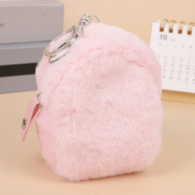 Small Plush Coin Purse Women Korean Mini Square Wallet For Data Line Earphone Headphone Lipstick Storage Organizer Bag Handbag