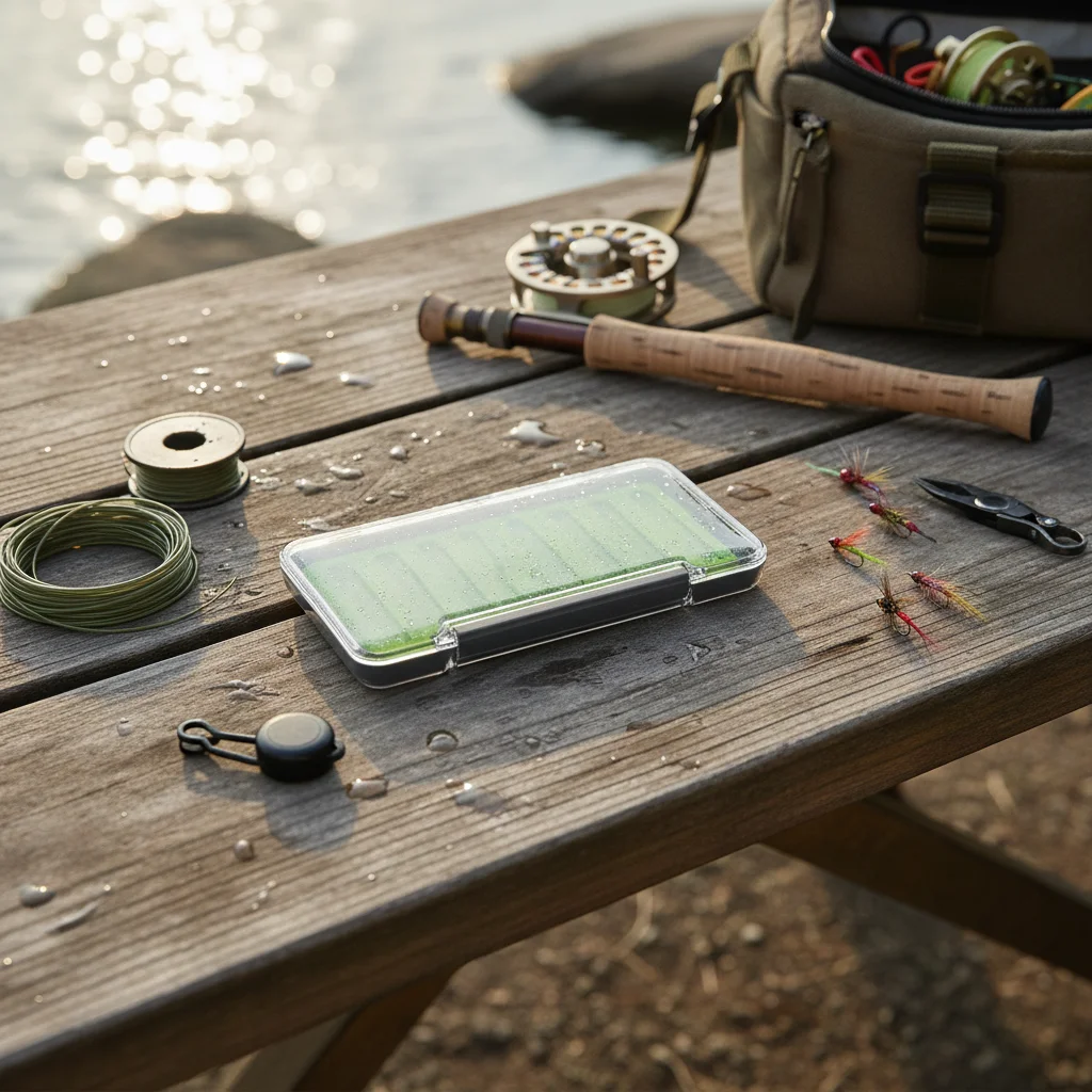 

Водонепроницаемая коробка для рыболовных снастей нахлыстом, тонкий органайзер с одной стороны и прозрачной крышкой, силиконовый слот, зеленый, 5 размеров