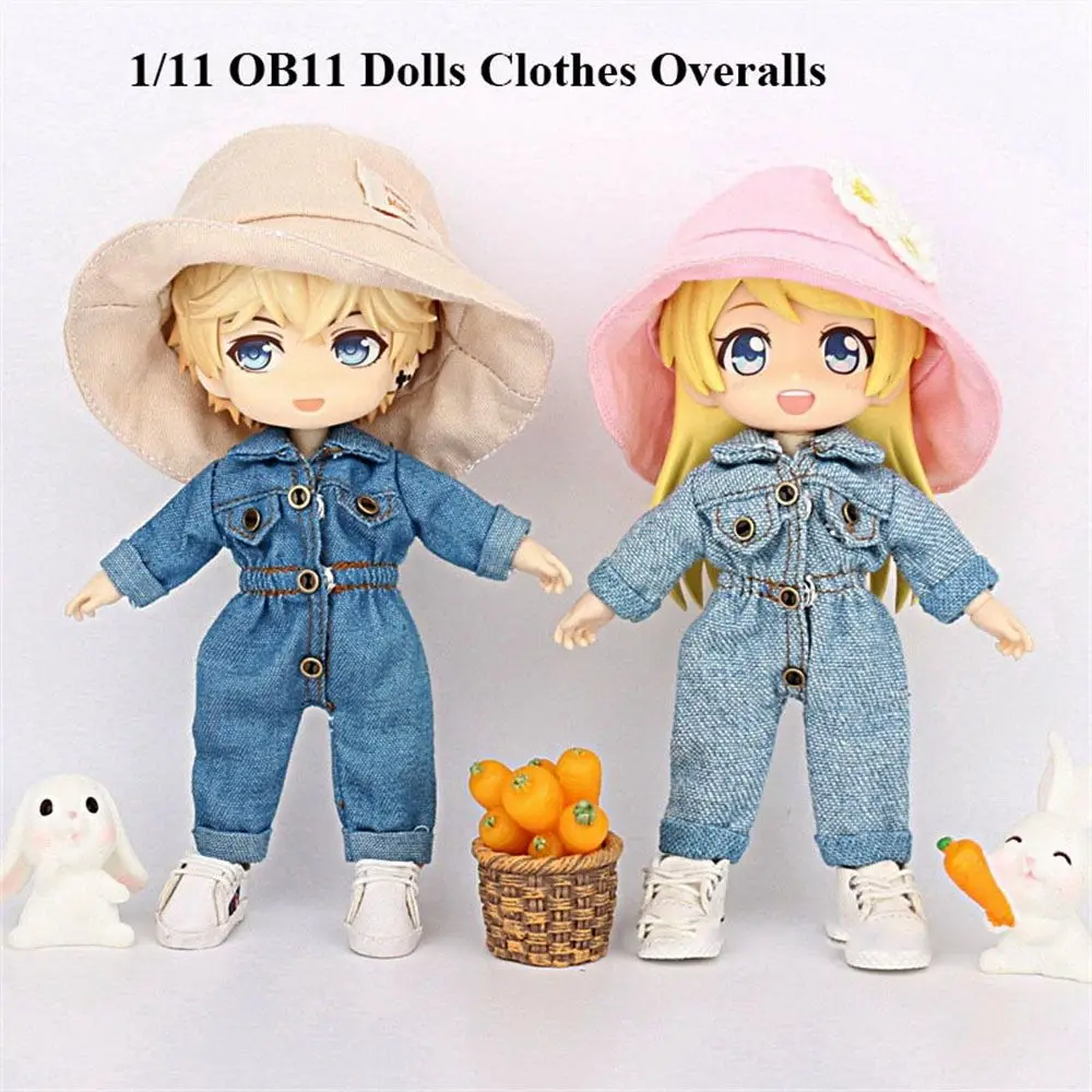 Kualitas tinggi untuk 1/11 ob11doll untuk 1/12Bjd celana Denim boneka Obitsu11 Aksesori boneka pakaian boneka overall