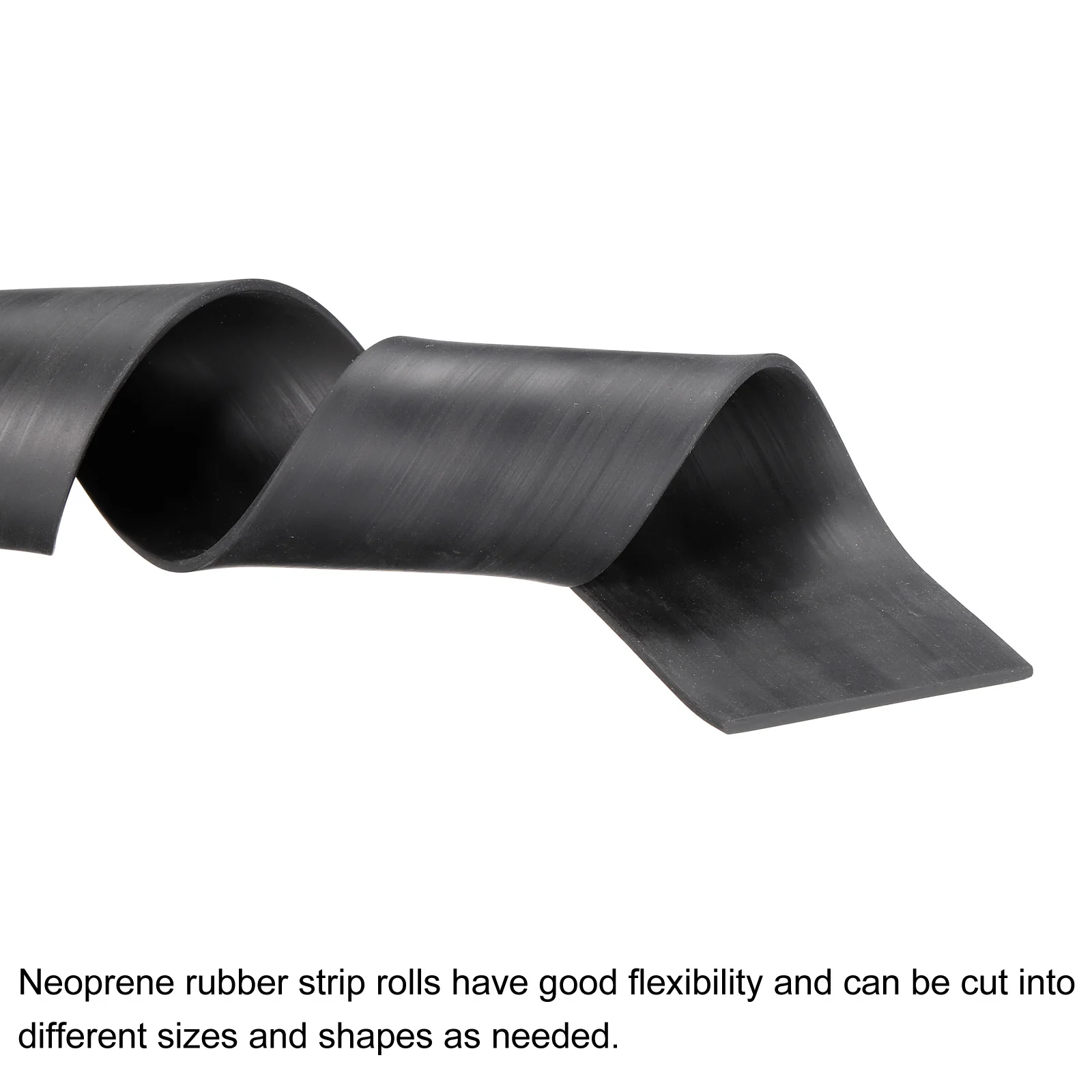 Rotoli di fogli di gomma Neoprene 1/8 "T x 2.36" W x 236.22 "L strisce di gomma solida per guarnizioni fai da te imbottitura di tenuta ridurre il tappetino vibrante