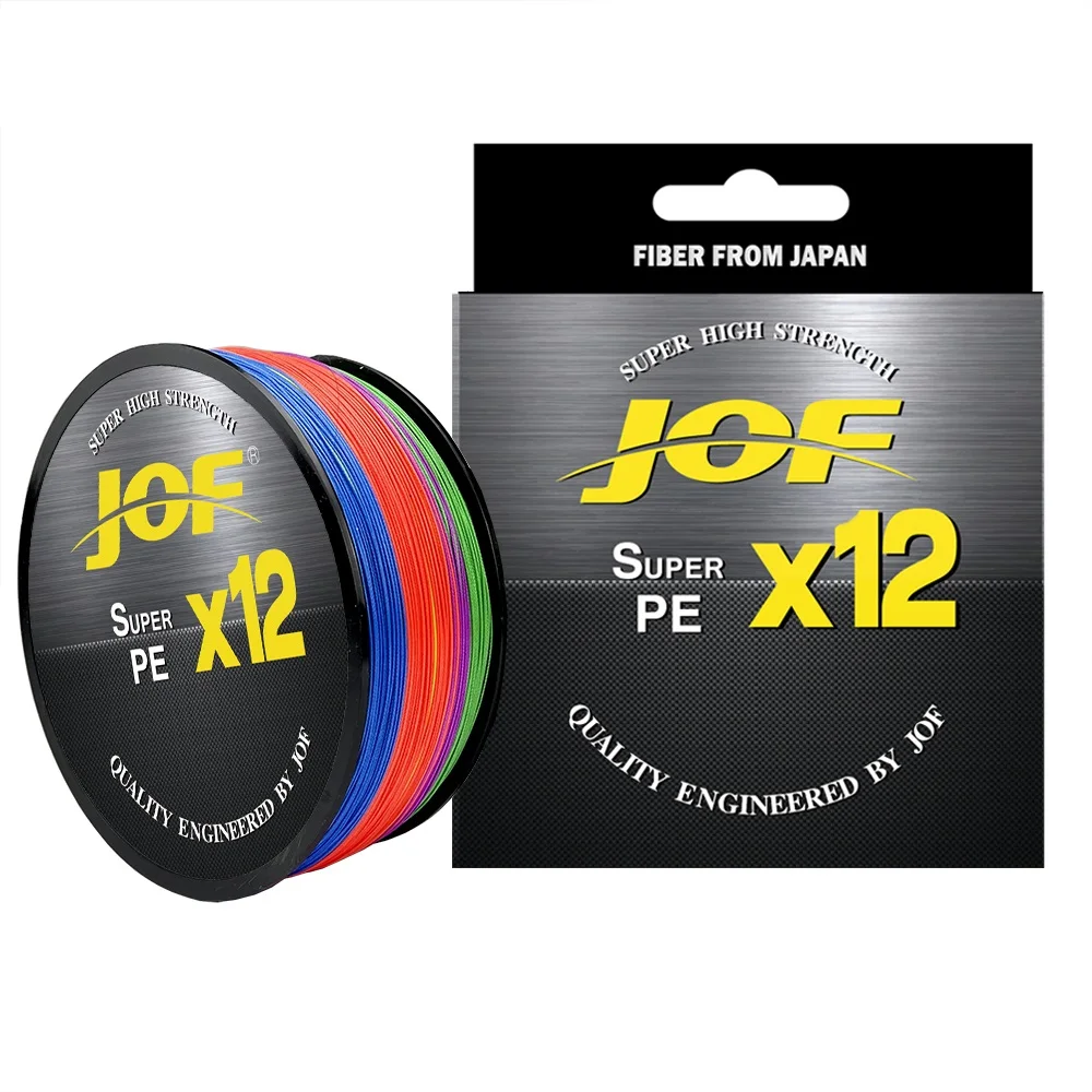 JOF 12 Strand Braided Fishing Line Multifilament 300M 500M Carp Fishing Japan Braided Wire Fishing Accessories X12 High Strength