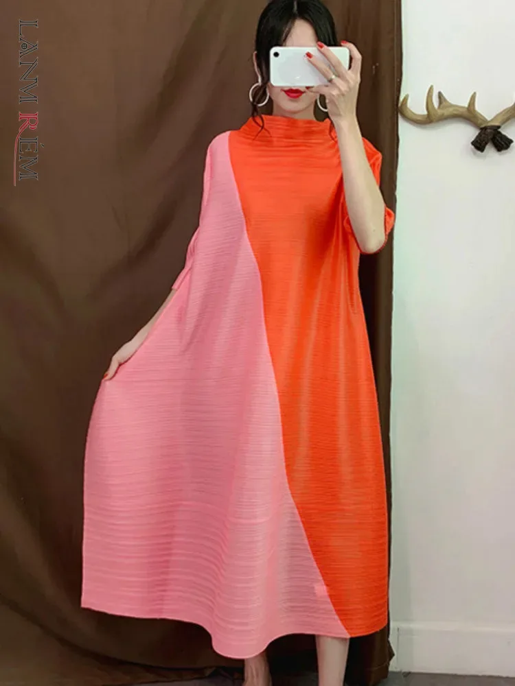 

Платье женское Плиссированное с воротником-стойкой, в стиле пэчворк