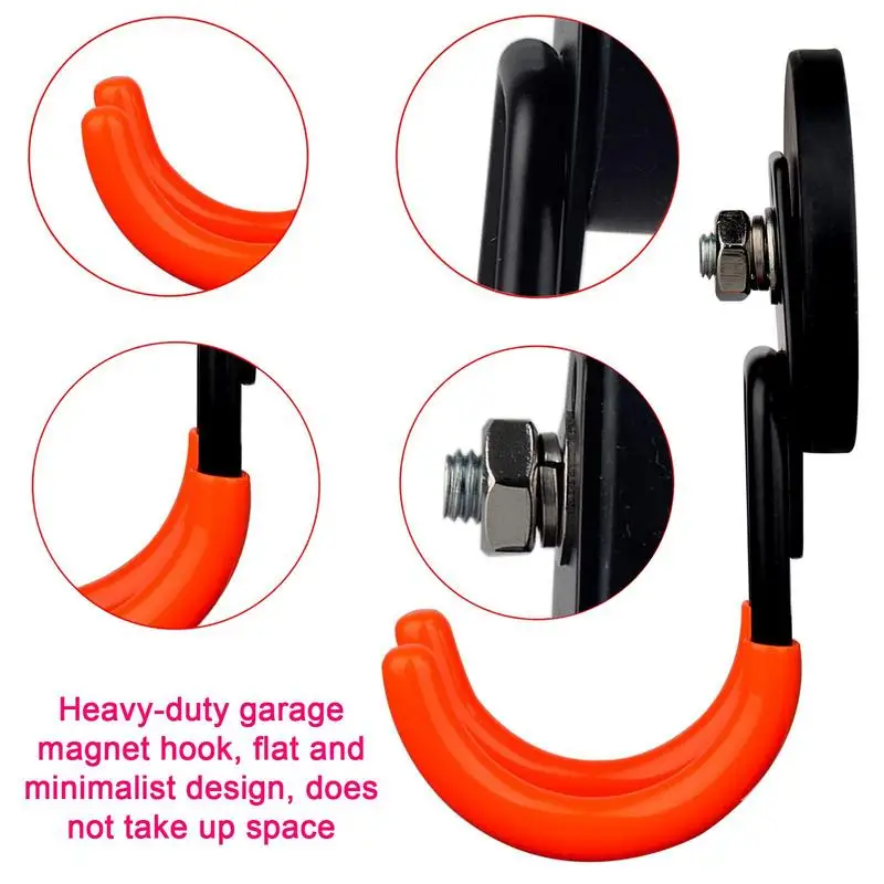 Heavy Duty Magnetic Bike Hooks Garage Organizer Wall Mount Bicycle Hanger Wall Mount Anti-slip Storage Hook For Bike Garden Tool