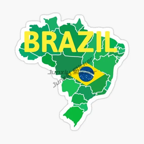 

BR Brazil Flag Map Emblem PVC Creative Car Stickers for Car Bicycle Window Decoration Accessories