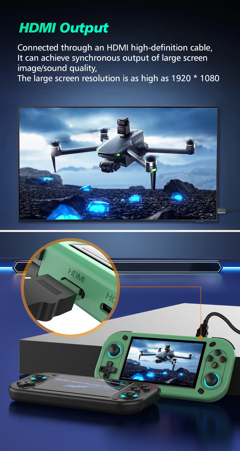 R43S レトロハンドヘルドビデオゲームコンソールオープンソース Linux システム 4.3 インチ IPS スクリーンポータブルポケットビデオプレーヤーサポート HDMI 出力