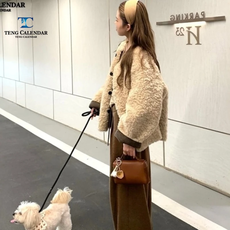 

Imitation Fur, Round Neck Lazy Warm Fur Integrated Lamb Fur Eco-friendly Fur, 2025 Winter New Model