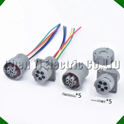 Gray 5 Pin Waterproof connector HD16-5-16S HD10-5-16P HD10 1.5 Series Male or Flame Retardant diagnosis Plug With For DEUTSCH