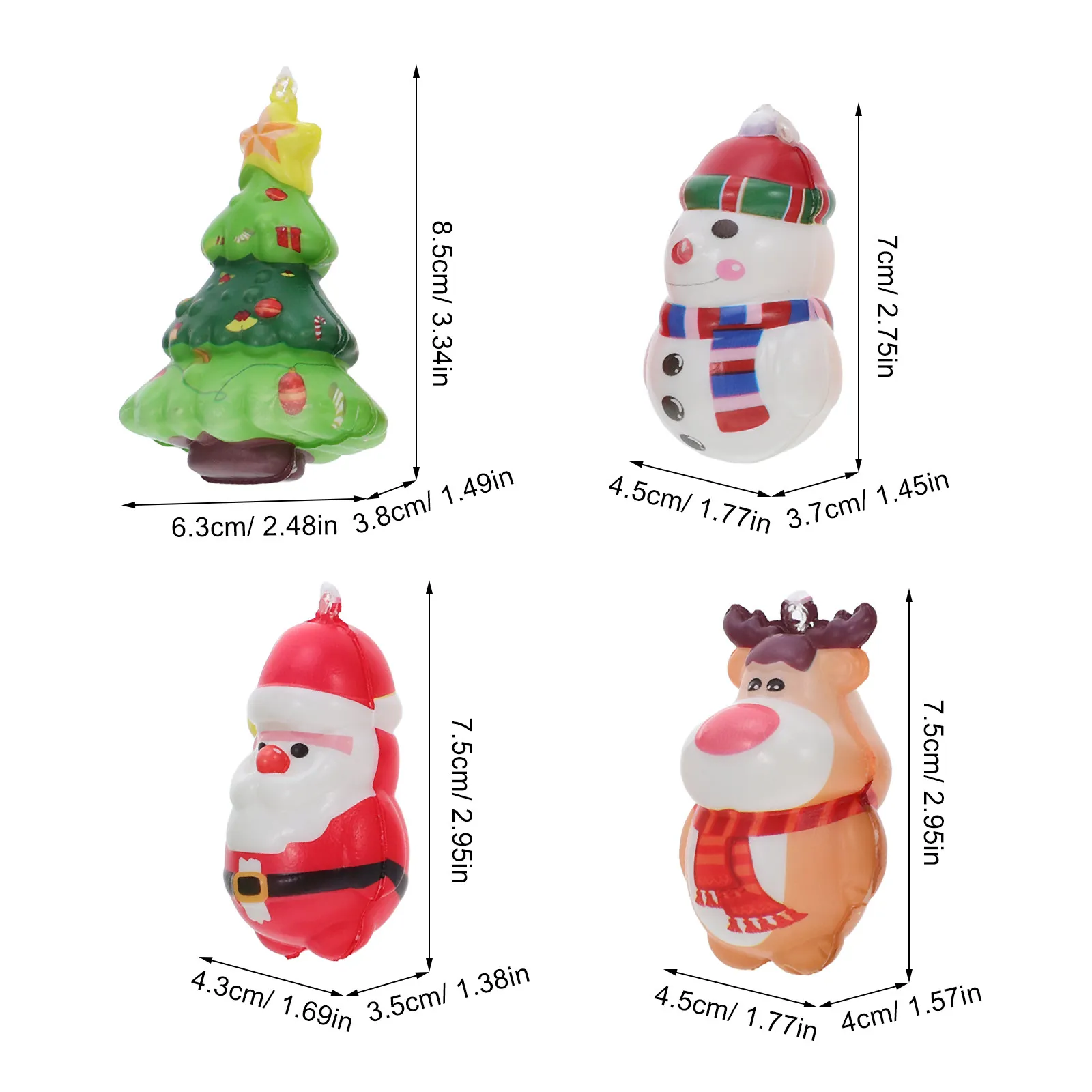12Pcs Christmas Tree PU Slow Rebound Stress Relief Squeeze Squishy for Anxiety Relief Office Desk Ornament Xmas Holiday Party