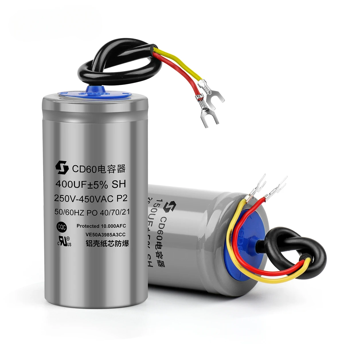 2Pcs CD60 Starting Capacitor 450V 50/75/100/150/200/250/300/350/400UF Motor Starting Capacitor Motor Run