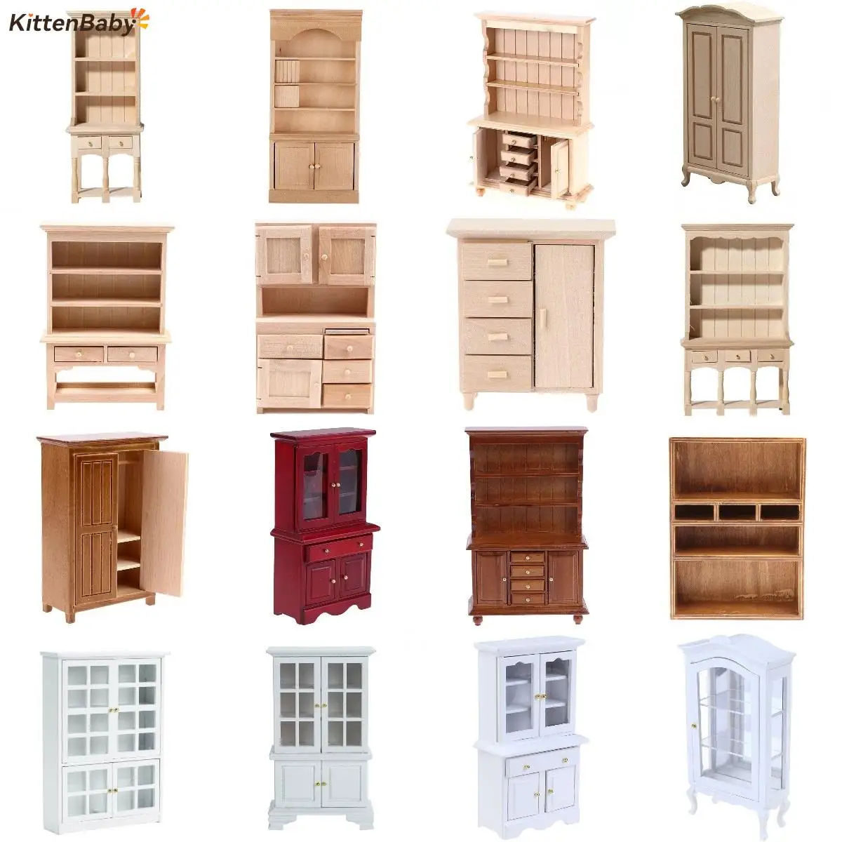 

Miniature Closet Wooden Chinese Classical Wardrobe Mini Cabinet Bedroom Furniture Kits Home & Living For Dollhouse