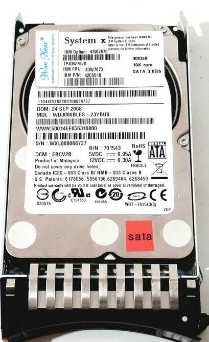 

For 43W7670 43W7673 300G 10k SATA 2.5 server