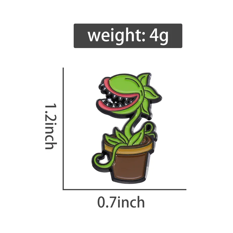 Cartoon Piranha Plant Pot Enamel Pins Custom Cute Fierce Green Plants Brooches Lapel Badges Plant Jewelry Gift for Friends image 6