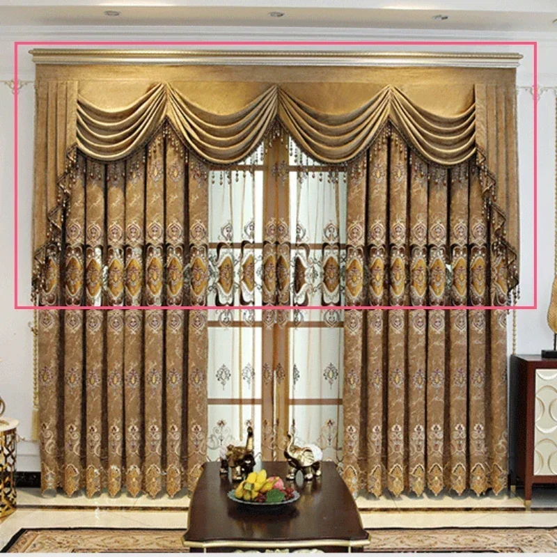 Customized European Style Hollowed Out Water Soluble Embroidery Luxurious Curtains for Living Dining Room Bedroom Villa Chenille