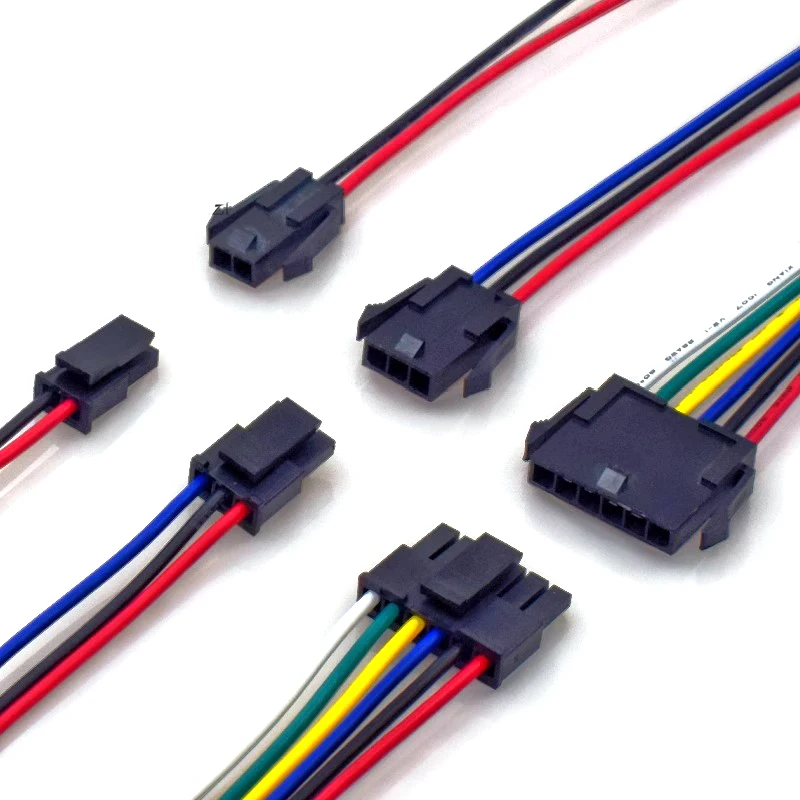 5PCS Micro-Fit 3.0mm Pitch Connector with 20AWG 20cm Cables Molex 3.0 Singlel Row 2/3/4/5/6Pin Male Female Air Docking Housing