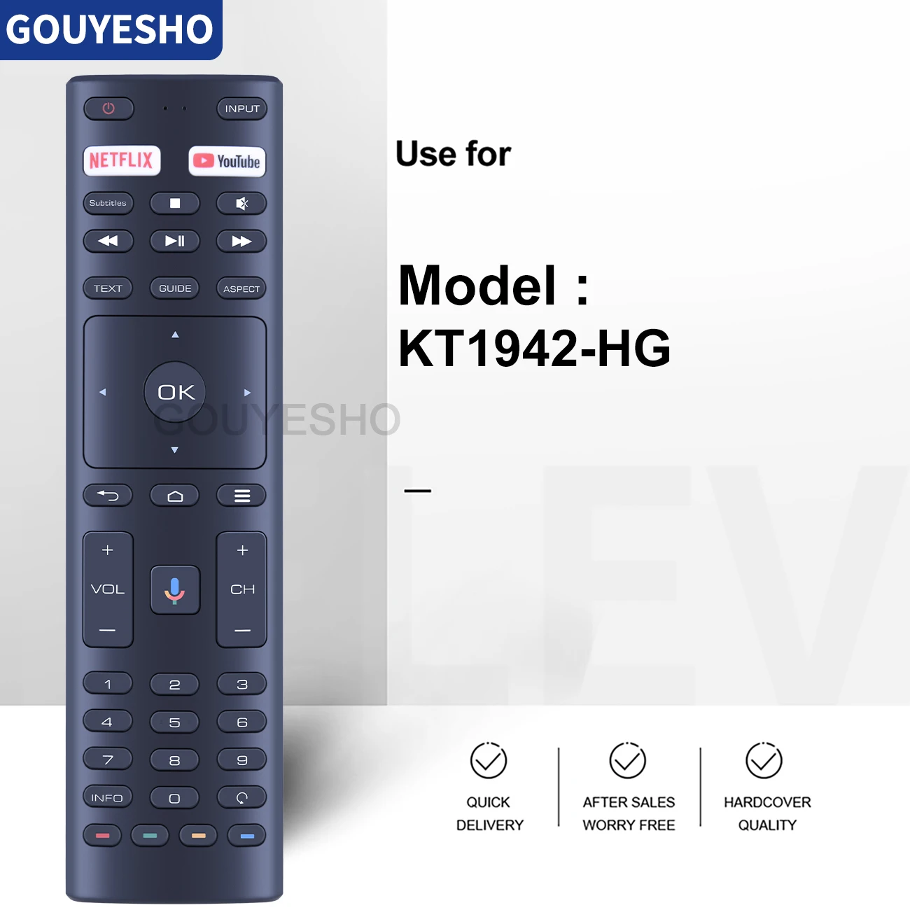 New Voice Remote Control KT1942-HG for tesla sanshui konka JVC strong RM-C3404 Smart TV