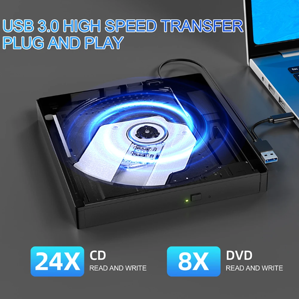 

Внешний привод Bluray 7 в 1 CD DVD Проигрыватель Bluray USB 3.0 2 в 1 Поддержка SD TF Card Reader Писатель для ноутбука Windows MAC