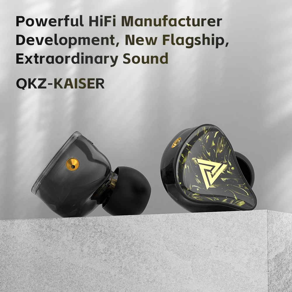 

Оригинальные наушники QKZ Kaiser Music для внутриканального мониторного использования с 2-контактным съемным кабелем, обеспечивающие стереозвук с глубокими басами, проводные наушники.