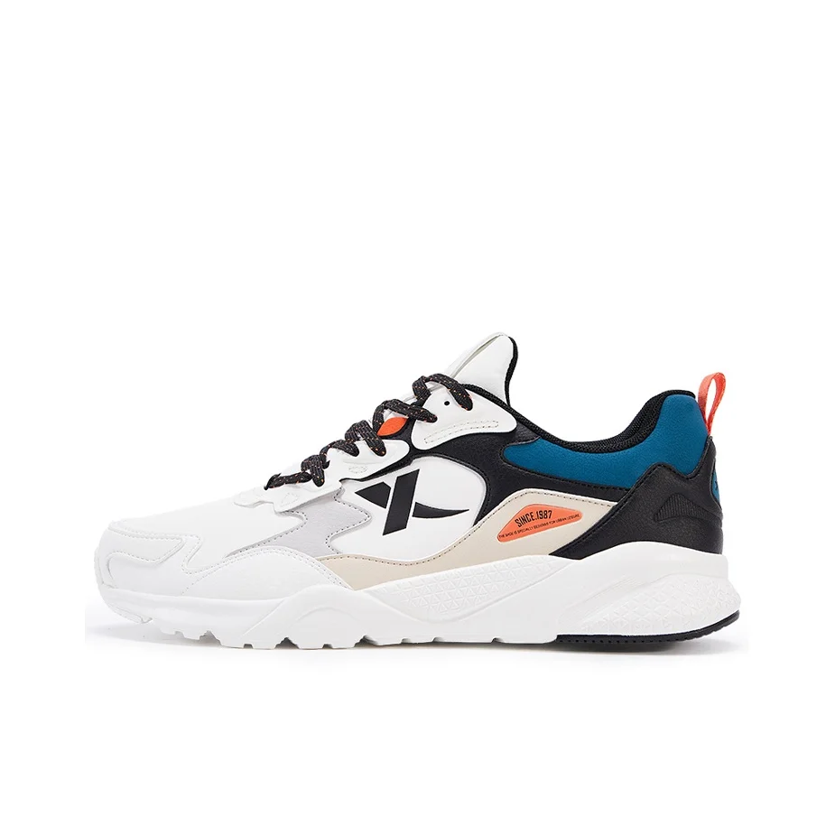 XTEP Cushioning Slip Resistant Abrasion Resistant Lightweight Low top Chunky Sneakers Men's White Black Blue 880319325962