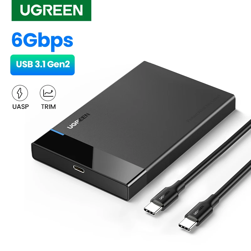 Ugreen Hdd Case 2.5 Sata Naar Usb 3.0 Adapter Harde Schijf Behuizing Voor Ssd Schijf Hdd Box Type C 3.1 case Hd Externe Hdd Behuizing