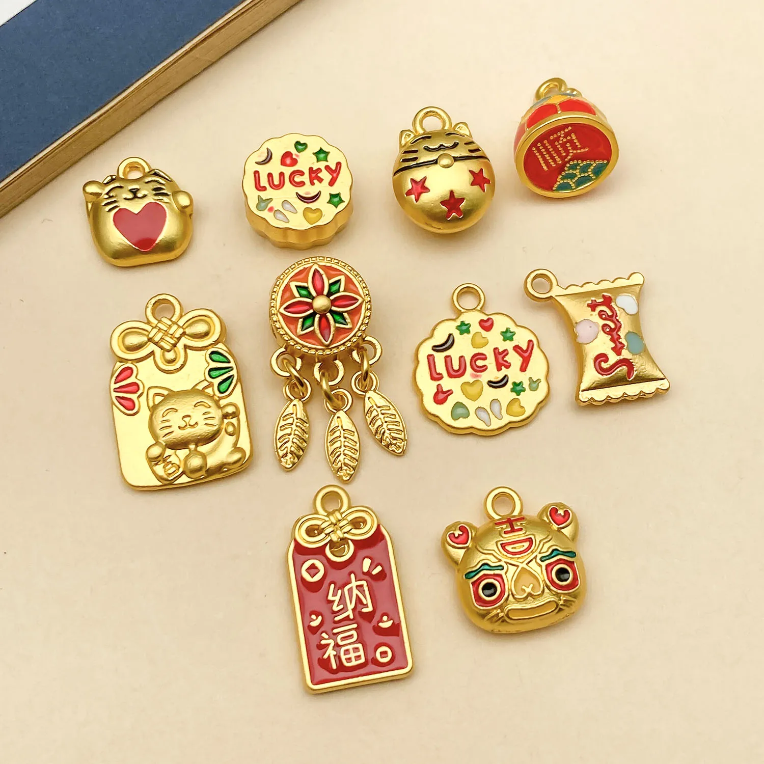 10pcs Gold-plated Metal Charms for DIY Accessories