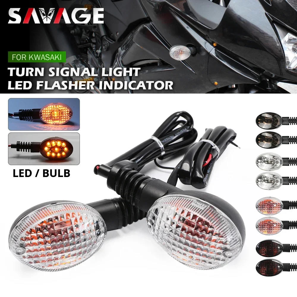 Turn Signal LED Flasher For KAWASAKI NINJA 250R Vulcan S 650 D-TRACKER KLX 125 150 230 250 300 Motorcycle Blinker Light Lens