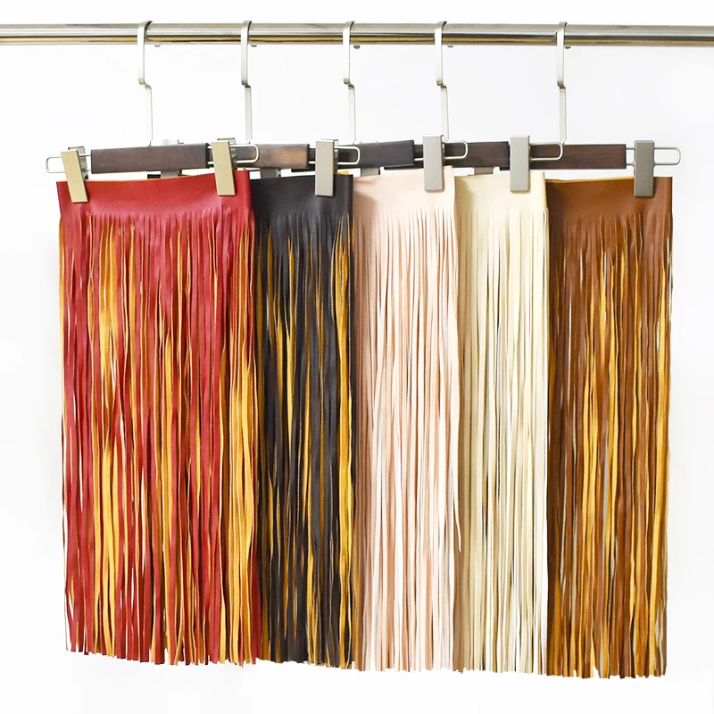 

55/70cm 1Pc Extra Long Leather Tassel Fringe Dress Jacket Decor Lace Trim Edging Fringes DIY Garment Sewing Crafts Accessories