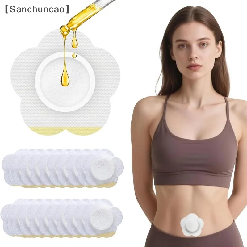 [San] 50개 교체용 일회용 피마자유 팩 자체 접착 접착제 배꼽 스티커 침투 방지 배꼽 보호