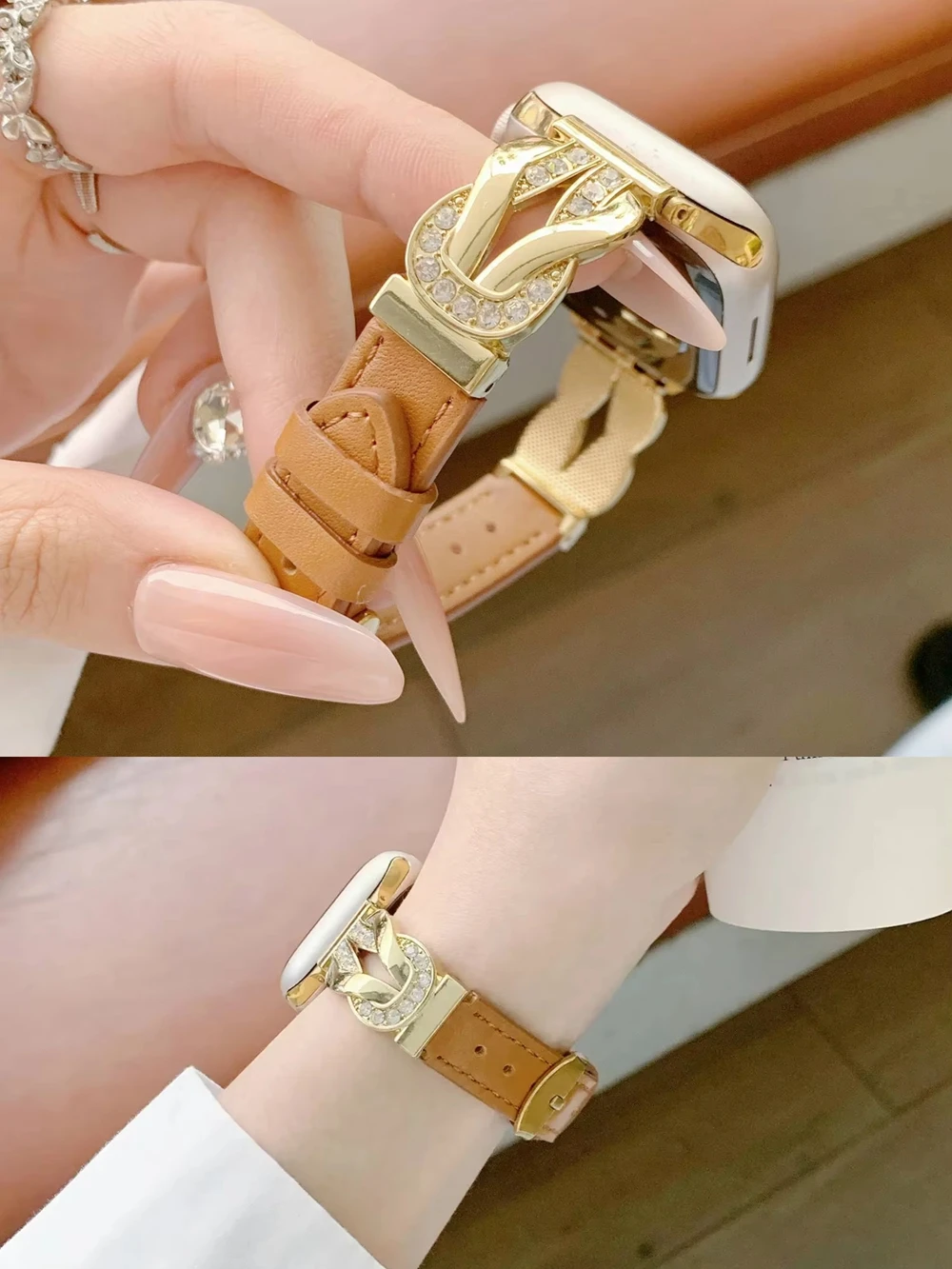 Modisches glänzendes Armband aus Metall für Apple Watch Band Serie 11/10/9/8 38mm 40mm 41mm 42mm 44mm 45mm 46mm 49mm