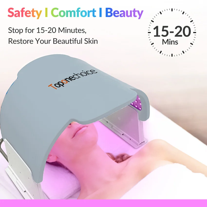 7 colori Silicone morbido 990 pezzi Led maschera per il viso macchina fotodinamica per la terapia di bellezza del corpo per il ringiovanimento della pelle rassodante Anti-invecchiamento