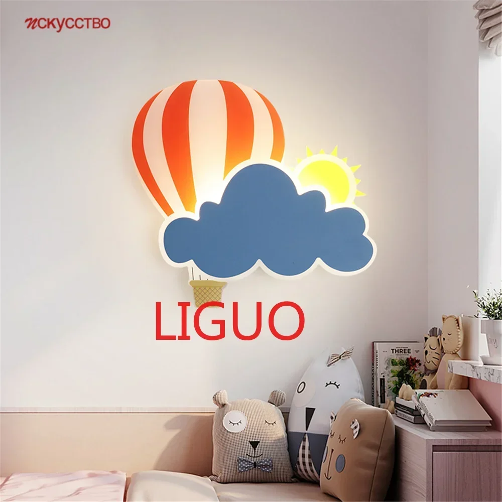 

Children'S Room Balloon Clouds Acrylic Led Wall Lamp Kids Bedroom Bedside Sconce Nursery Corridor Aisle Night Lights Fixtures