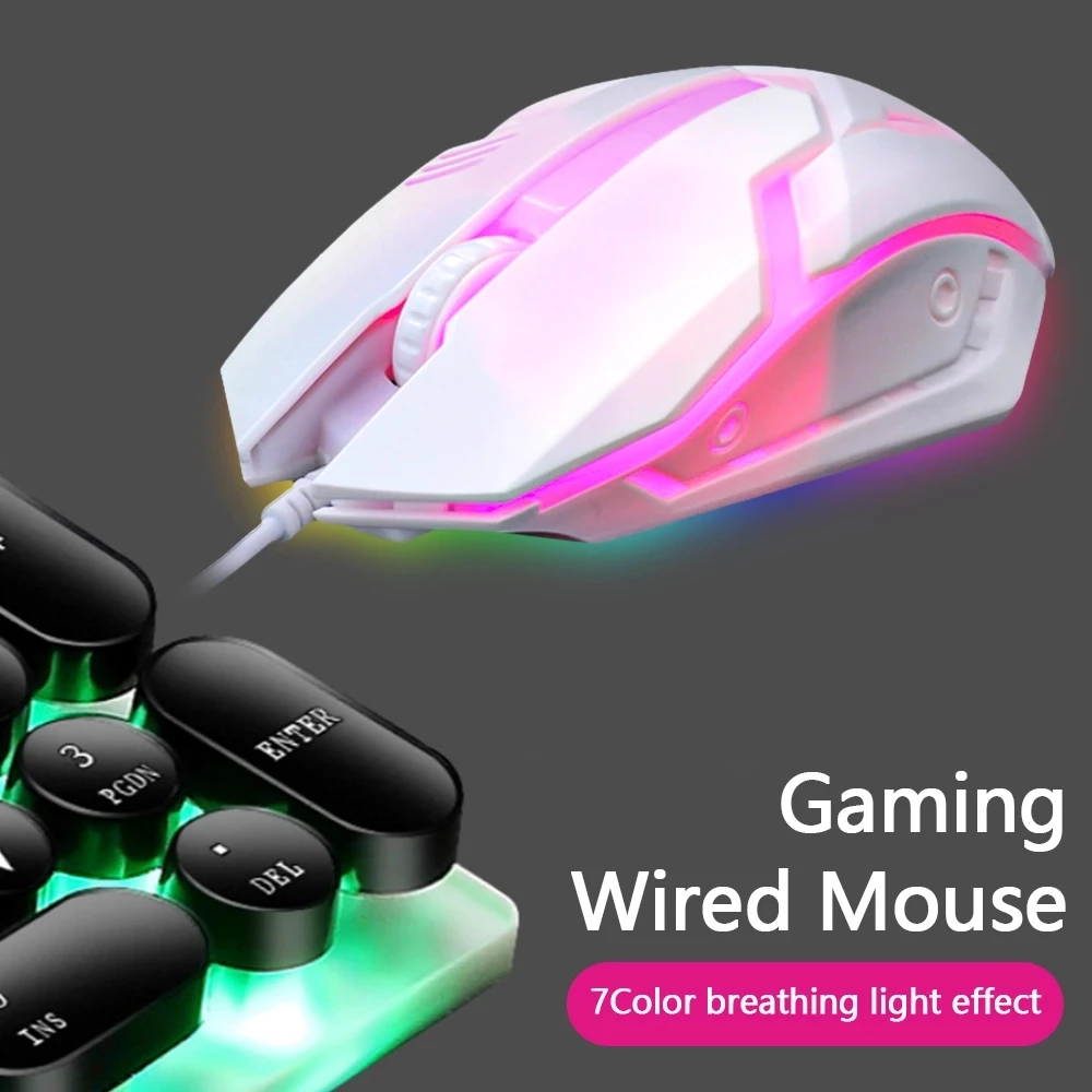 Limei S1 E Sports LED Luminous Backlit Wired Mouse USB Wired For Desktop Laptop Mute Office Computer Gaming Mouse