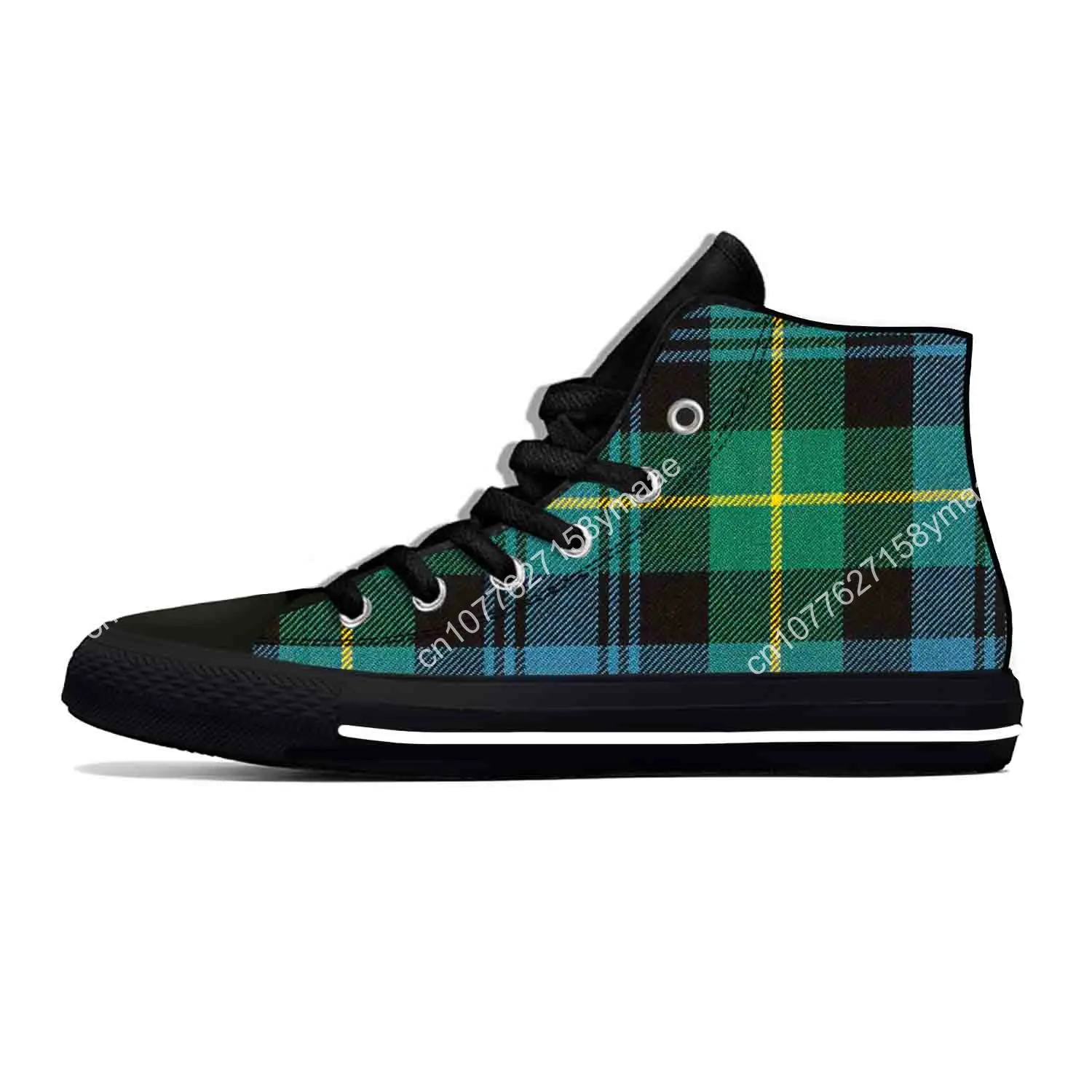 Hot Gordon Tartan Plaid Scottish Stewart Aesthetic Casual Cloth Shoes High Top Men Women Classic Sneakers Low Top Board Shoes