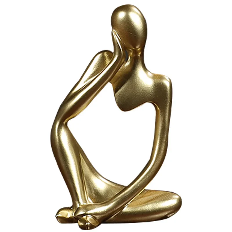 3pcs/set Abstract Thinker Statue Resin Sculpture Micro Thinker Figure European Office Home Decoration Accessories