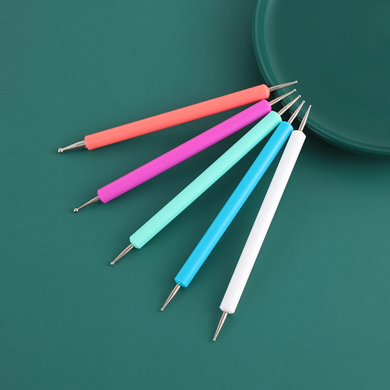 5PCS Double Ended Dotting Tools Set Pattern Tracing Ball  Pen for Mandala Rock Painting Embossing Pattern Pottery Clay Craft