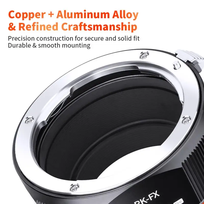 K & F Concept PK ke FX adaptor lensa kamera presisi tinggi cincin adaptor dudukan lensa Manual untuk lensa Pentax K ke kamera Fuji x-series