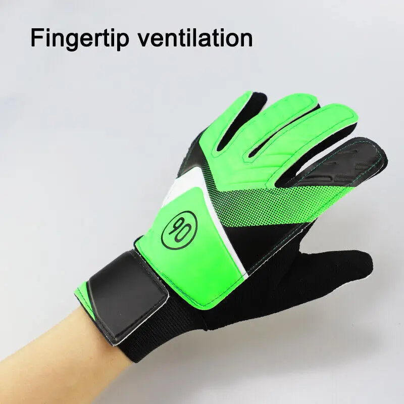 1 Pair Children Anti-Slip Glove Goalkeeper Gloves PU Gloves Finger Protection Goal Thickened Latex Football Gloves For Kids