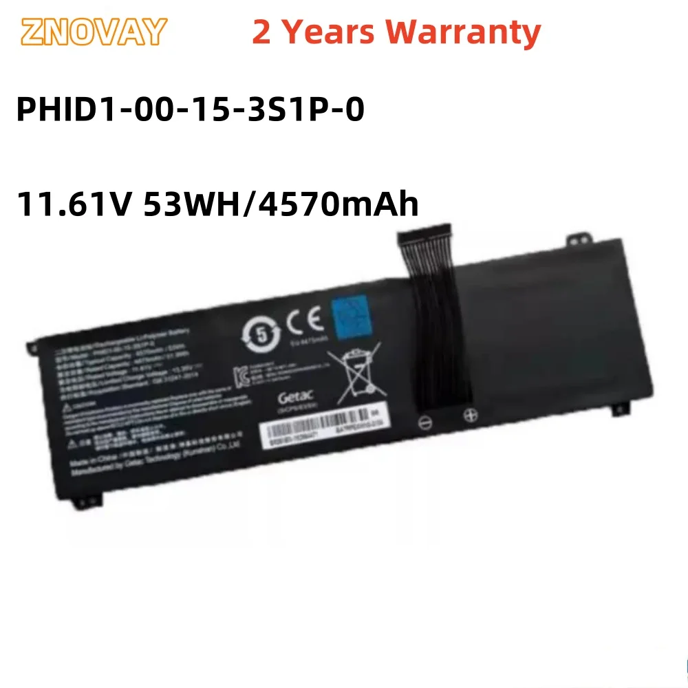 ZNOVAY 11.61V 53WH/4570mAh PHID1-00-15-3S1P-0 Laptop Battery For Mechrevo F1 For Schenker Vision 14 Adata XPG Xenia 14 Series