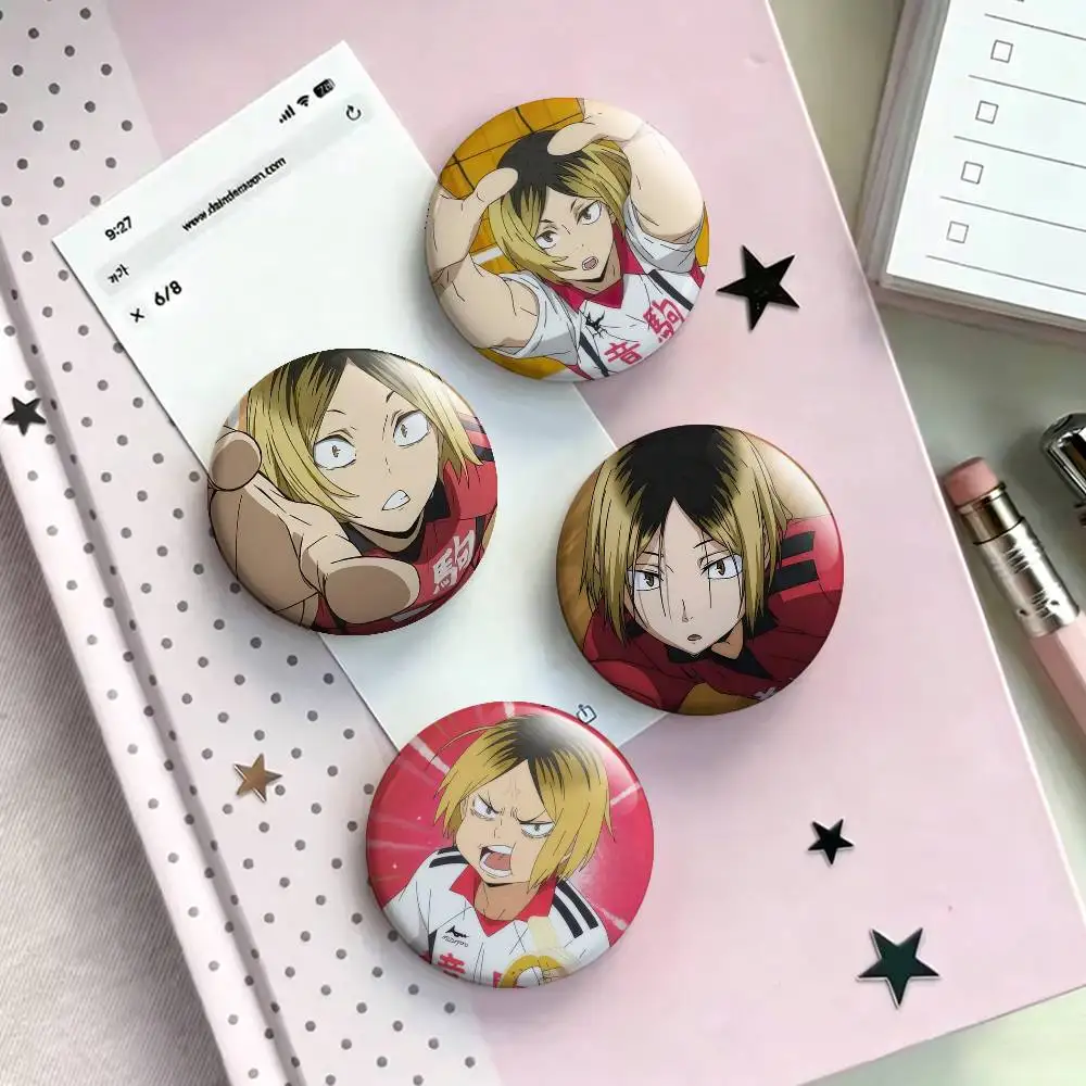 

K-Kenma K-Kozume Anime H-Haikyuu Laser Badge Applicable For Backpack Clothes Hats Decor Creative Accessories
