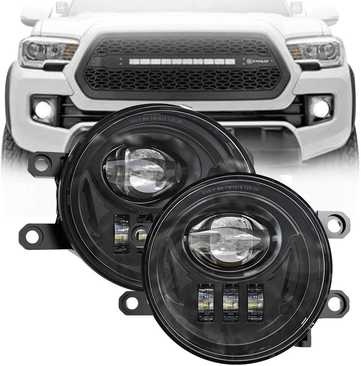 

2Pcs Car Front Bumper LED Fog Light Lamp For Toyota Tacoma 2005-2011/2016-2022