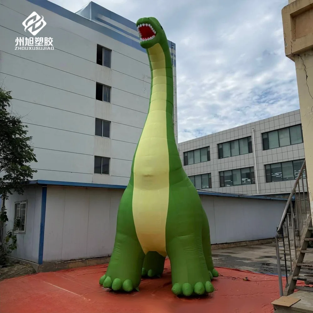 Inflatable dinosaur, decorative cartoon green long-necked dinosaur for dinosaur world party, inflatable brachiosaurus model
