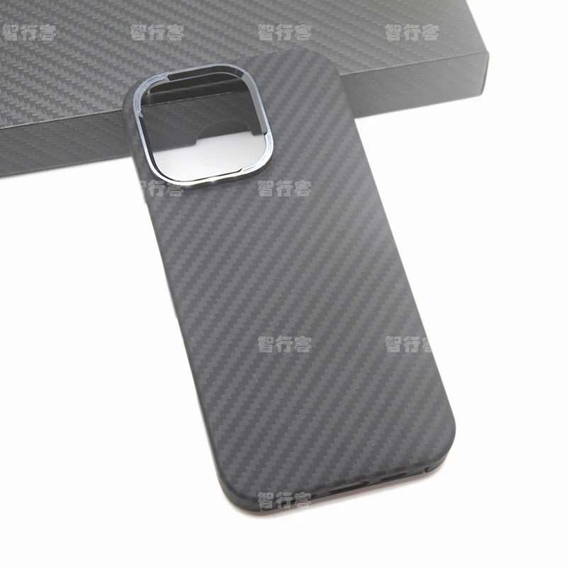 ZXKE Carbon Fiber Case For iPhone16Pro iPhone16ProMax Cover Embedded Iron Sheet Magnetic Car Support Magsafe Aramid Fiber Shell